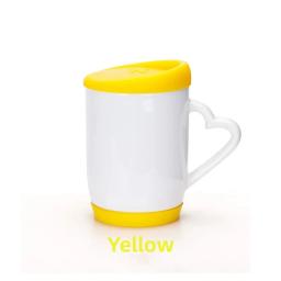 Cerâmica Plain White Canecas com Tampa De Silicone e Inferior, Logotipo Personalizado, Caneca Revestida, Café e Chá Xícara, Sublimação Em Branco, 11oz - Image 6