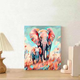 RUOPOTY-Kits de Pintura Acrílica com Moldura, Tinta por Número para Iniciantes, Elefante, Óleo, Artes, Artesanato para Casa, Quarto, Decoração da Parede - Image 4