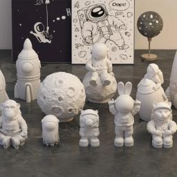 DIY Lunar Astronaut Silicone Mold, Cartoon Astronaut, Aromaterapia, Pingente De Gesso, Molde De Resina, Artesanato Doméstico, Decoração Armazenamento - Image 3