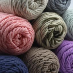 Fios de Algodão Leite Série Pure Colour Fio de Lã para Tricô Cachecóis DIY Presente Lenços de Lã Artesanal, 8 Dama, 100g, Série Amante - Image 2