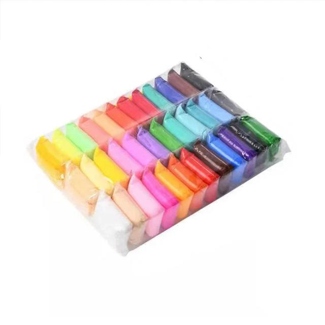 Conjunto de Argila Seca ao Ar 36 Cores Ultraleve com Ferramentas de Escultura para Artesanato DIY Infantil