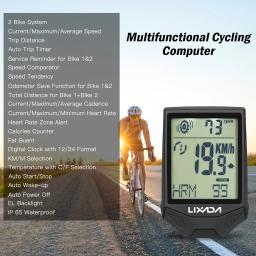 Lixada-XH-BC335-LCD Computador de Ciclismo com Sensor de Freqüência Cardíaca, Sem Fio, Multifuncional, Impermeável - Image 3