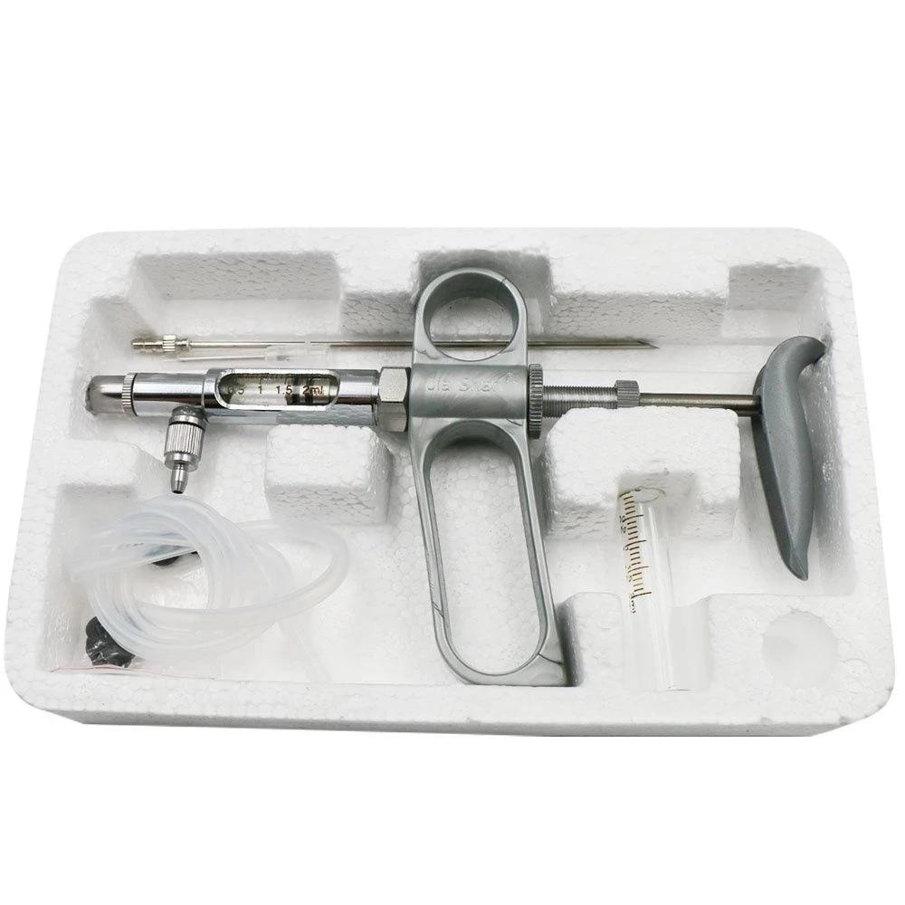Metal Farm Animal Medicine Feeder, Seringa vacinal ajustável do uso contínuo, Ferramentas veterinárias, 1 pc - Image 1
