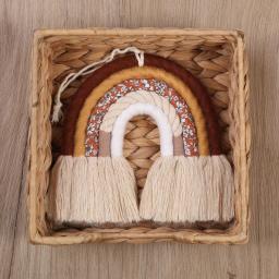 Macde macem forma de arco-íris, ornamento de corda tecida à mão para decoração de parede, quarto de bebê, casa, berçário, faça você mesmo - Image 5