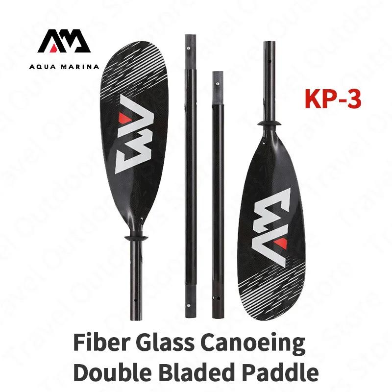 AQUA MARINA-Fibra De Carbono canoagem Paddle, caiaque Remo Ramos, Peças De Barco Inflável, Dupla Lâmada, 4-section 230cm, KP-3 - Image 1
