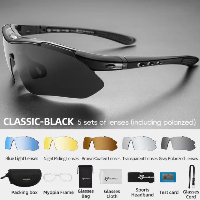 RockBros Óculos de Ciclismo Polarizados TR90 5 Lentes