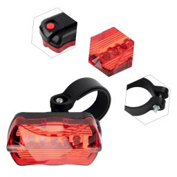 Luz traseira da bicicleta à prova dwaterproof água 5 contas de lâmpada led 7 modos acessórios ciclismo luz traseira para ciclismo noturno 2023 novo - Image 2