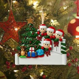 Família de Christmas Tree ornamento, pingente personalizado, Abertura Presente, Resina Liga, Bênção Nome - Image 3
