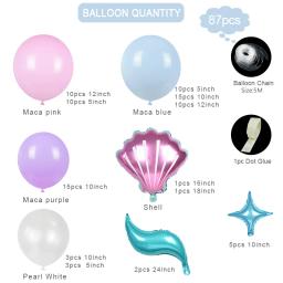 Sereia Party Decoração Balão Set, 87pcs por pacote - Image 3