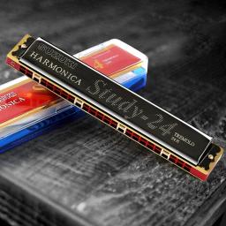 Harmonica profissional com caso, Tremolo, Suzuki boca órgão, gaita judeu harpa, instrumento de música, tecla C sintetizador, 24 buracos - Image 4