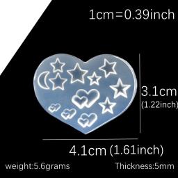 Snasan pequenas contas dos desenhos animados flores coração estrela arte do prego brincos molde de silicone ferramenta de fundição de jóias uv resina epóxi molde de silicone - Image 2