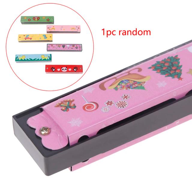 Gaita de Madeira e Ferro para Crianças com 16 Buracos - Brinquedo Musical Educativo em Estilo de Desenho Animado, Ideal para Método Montessori e Presentes