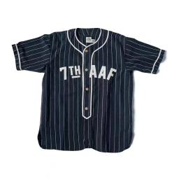 Camisa de beisebol tipo Bronson da segunda guerra mundial estilo retrô camisas esportivas listradas masculinas - Image 5
