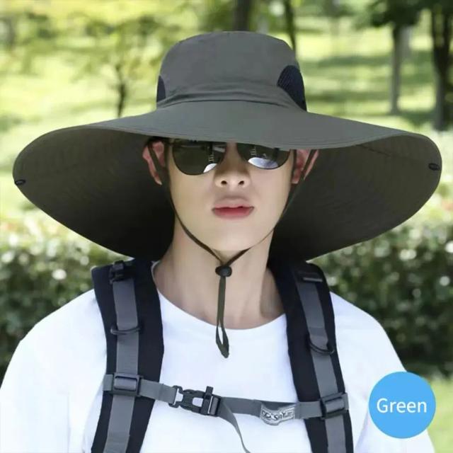 Chapéu de Sol Unissex com Abas Largas e Malha Respirável UV para Verão - Sombra Ideal de 15cm ao Ar Livre