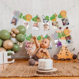 Louça descartável de animal selvagem, Copos de papel e placas, suprimentos para festas Wild One Safari para crianças, decoração de 1 ° aniversário, toalha de mesa para menino - Image 3