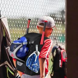 Mochila de beisebol para jovens, Softball Bat Bag com compartimento de sapato e gancho, Possui luvas de morcego, Capacetes - Image 3