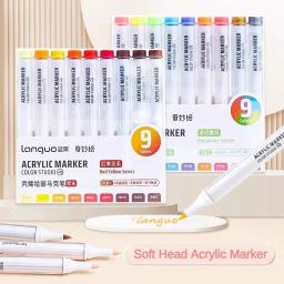 9/108 cores marcador acrílico kit de pintura em rocha cerâmica vidro madeira diy artesanato para crianças canetas pintura pedra conjunto arte suprimentos - Image 2