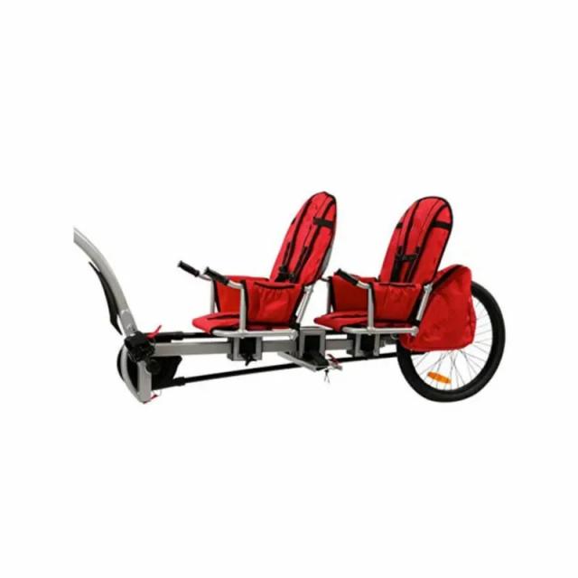 Reboque para Bicicleta para Gêmeos com Conector e Roda de Ar para Duas Crianças de 20 Polegadas