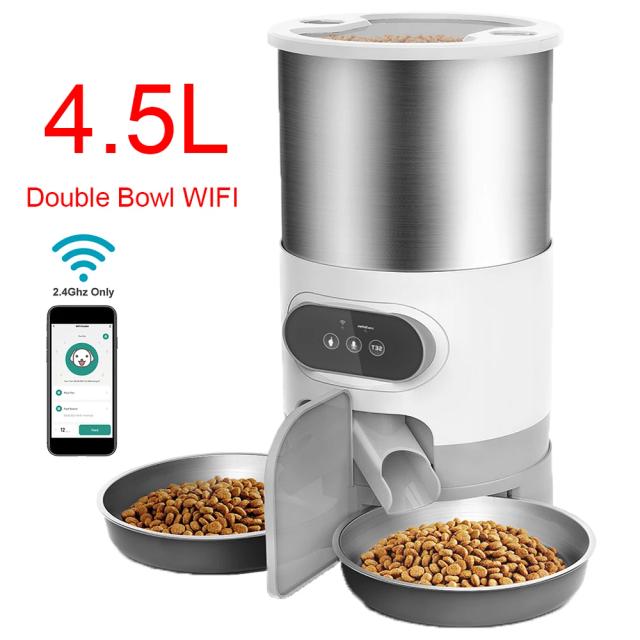 Alimentador Automático Tuya com App Inteligente para Cães e Gatos de Pequeno e Médio Porte - Dispenser de Alimentos com Alimentação Remota