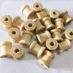 Carretéis de madeira naturais vintage para bordado, ferramentas de costura, organizador do ponto cruz, suporte do fio, DIY, 100pcs - Image 2