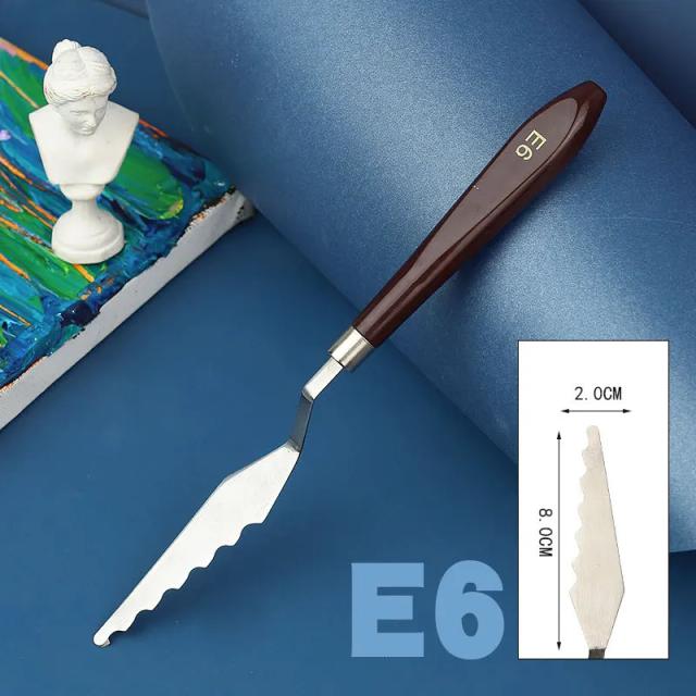 Faca de Paleta de Aço Inoxidável com Textura Alienígena em Pintura Acrílica e Óleo - Artesanato Único e Colorido