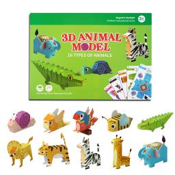 Tridimensional Animais Origami Para Crianças 16 Folhas Artesanato DIY Origami Paper Kit Jardim de Infância Crianças Jogo Presente Idades 3-12 - Image 1