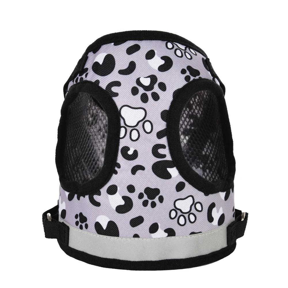 Arnês Respirável para Cães Pequenos Médios, Gato, Reflexivo, Ajustável, Correia Peito de Nylon, Yorkshire, Leopardo, Pet Shop - Image 1