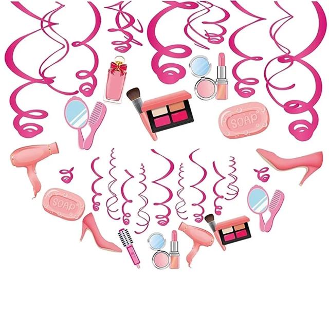 Decoração de Aniversário Spa Make Up: Talheres Descartáveis, Copos, Adesivos e Balões para Festas de Meninas