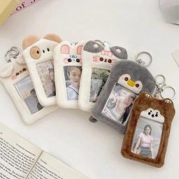Porta-cartões fotográficos de pelúcia chaveiro kpop cartão de foto fichário kawaii álbum de fotos caso de cartão de foto cartões de ídolo coletar livro 40. - Image 1