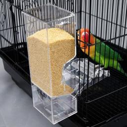 Prova automática da umidade da janela do alimentador do pássaro Anti-derramando acessórios transparentes da gaiola da caixa do alimento do copo para o animal pequeno do papagaio - Image 2