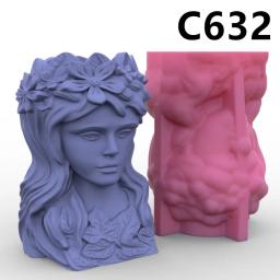 Molde de silicone para mulheres vaso de flores vaso de flores suculento caneta titular DIY resina vaso de concreto cacto ferramenta decoração para casa - Image 1