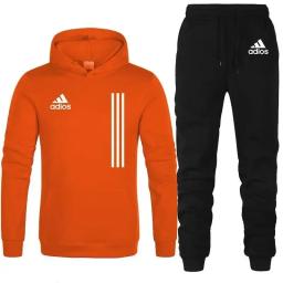 Conjunto de roupas esportivas para ginástica ao ar livre para homens e mulheres, capuz e calças, pulôver para primavera e outono, novo, 2 peças, 2022 - Image 5