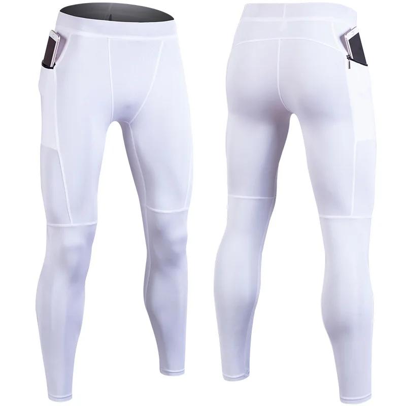 Esportes masculinos correndo leggings com bolso com zíper, calças de compressão, calças justas de basquete, ginásio Rush Guard Fit, alta qualidade Sportswear - Image 1