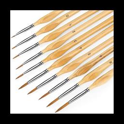 Conjunto de pincéis em miniatura, pincel de detalhes finos, mini pequenos pincéis de pintura para arte, artesanato, acrílico, aquarela, 10 pcs - Image 1