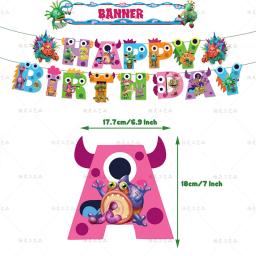 My Singing Monster Party Supplies Set, Favores, Balões, Cake Topper, Banner, Swirl Decoração, Decoração de aniversário - Image 5