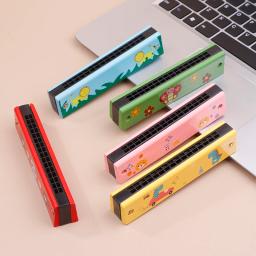 De madeira e ferro gaita para crianças, 16 buracos, instrumento musical, brinquedos educativos, padrão dos desenhos animados, montessori, presente - Image 1
