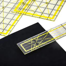 Régua acolchoada acrílica, régua transparente para corte de tecido com linhas de grade coloridas duplas, régua de costura para alfaiate, artesanato de retalhos - Image 5