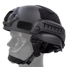 BOOIU-capacete protetor do combate com trilho lateral, NVG monte DE para atividades exteriores da caça do Paintball tático de Airsoft, MICH 2002 - Image 1