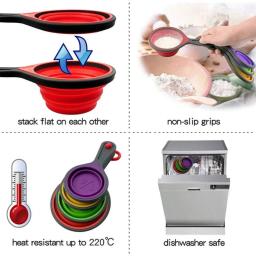 Conjunto De Ferramentas De Medição De Cozimento De Silicone, Copo De Medição, Dobrável, Farinha De Café, Açúcar, Ferramentas De Cozinha - Image 4