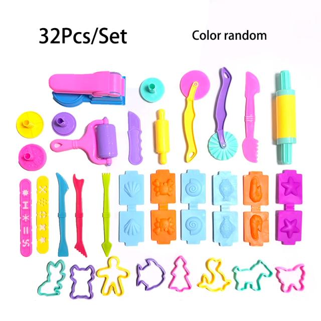 Conjunto de Acessórios para Massa de Brincar com Vários Moldes 25-32 Peças