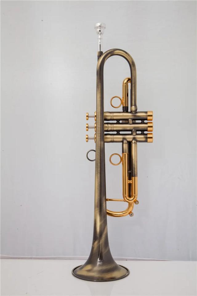 Conjunto de Corneta Bb Standard JM-Brass para Estudantes com Estojo Rígido, Luvas e Bocal 7C
