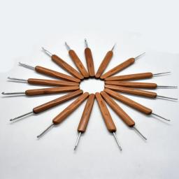 Agulhas de tricô de crochê de bambu ganchos fio tecer alça gancho ferramentas diy acessórios de costura rendas tecer agulha de artesanato 0.5mm-6.0mm - Image 2