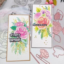 Metal Corte Matriças para Scrapbooking Papel Artesanato, Selos Transparentes, Stencils De Metal, Folha De Placa, Alinacute Flor Rosa, Corte - Image 2