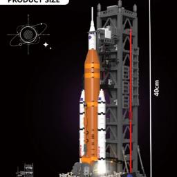 Novo mini sistema de lançamento espacial foguete blocos de construção compatível 10341 modelo aeroespacial tijolos brinquedos para crianças adultos presente natal - Image 5