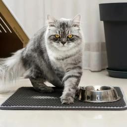 Tapete de areia para gato com presente Camada dupla Tapete impermeável para animais de estimação Almofada de areia antiderrapante Cama lavável Almofada limpa Pet Clean Supplies - Image 6