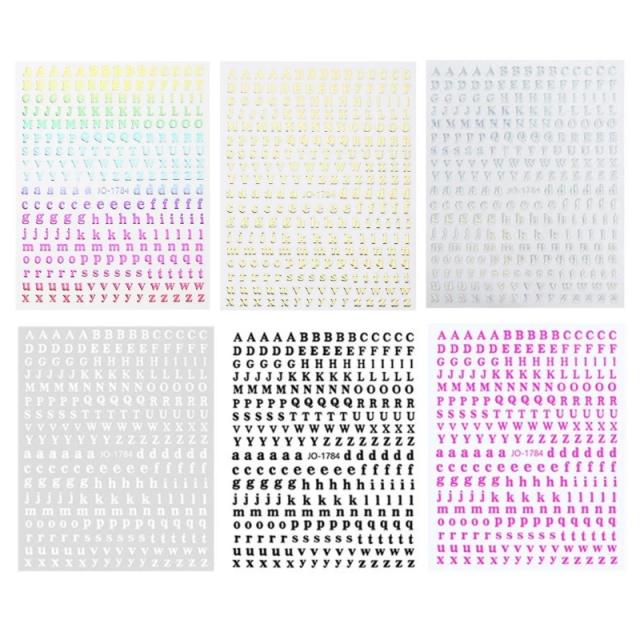 Adesivos de Letra em Folhas para Scrapbooking - Decalques à Prova d'Água em Estilo Pequeno e Elegante