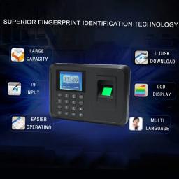 Intelligent Biometric Fingerprint Senha AttChimney Máquina, Employee Checking, Built-in Recorder, 2.4 "TFT LCD Screen, DC 5V Tempo - Image 3