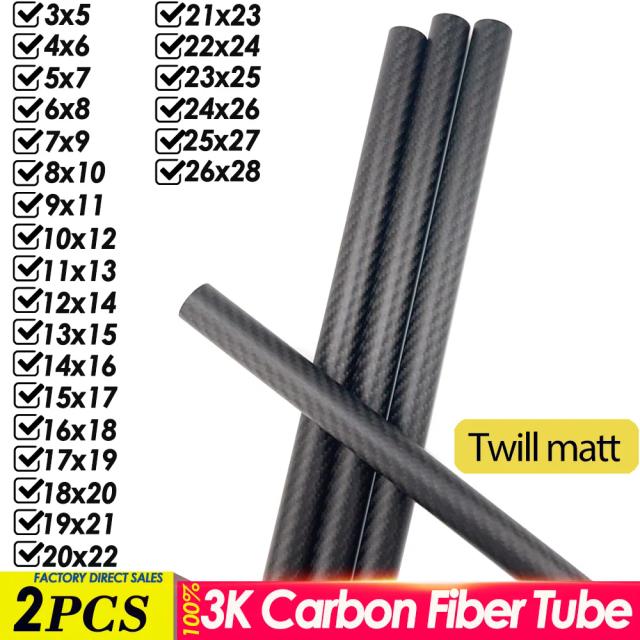Tubo Fibra Carbono 3K Sarja Fosco 0.5m