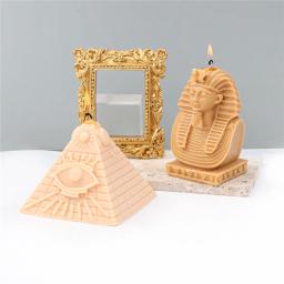 Molde de vela forma pirâmide diy resina aromaterapia faraó sphinx arte fundição molde de silicone artesanal vela que faz moldes ferramenta - Image 3