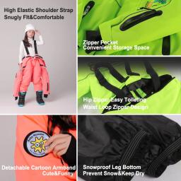 LDSKI Crianças Ski Suit Crianças Waterproof Windproof Thermal Snow Clothing Set Snowboarding Inverno Warm Boy Girl One Piece Ski Suit - Image 5
